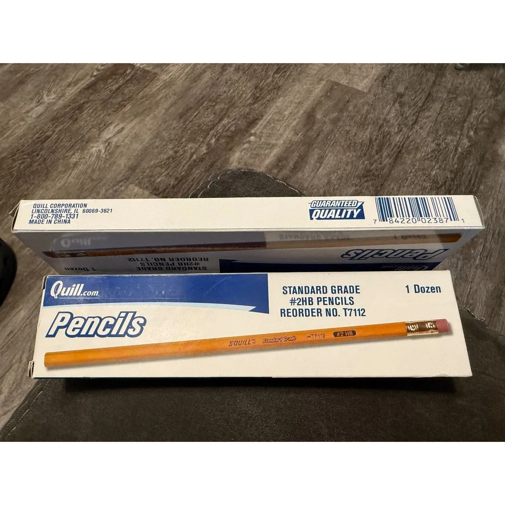 Quill Standard Grade 2HB Pencils 1‎ Dozen Reorder No T7112 Yellow Wood